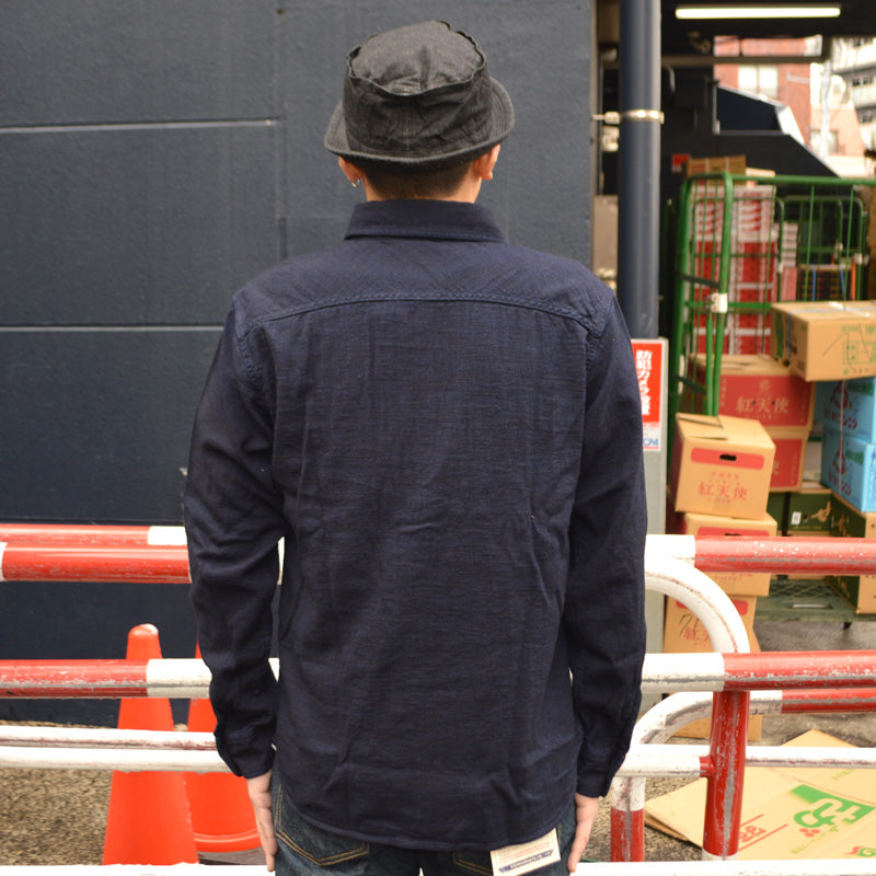 UES "502603" Indigo Cotton Viyella Shirt