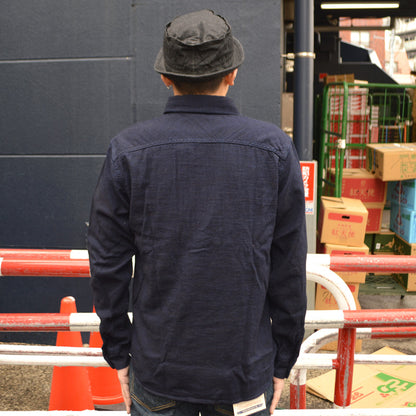 UES "502603" Indigo Cotton Viyella Shirt