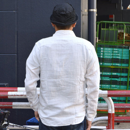 UES "502604" Herringbone Double Gauze Shirt White