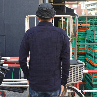 UES "502604-I" Herringbone Double Gauze Shirt Indigo