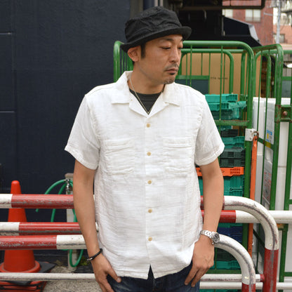 UES "552605" Herringbone Double Gauze White S/S Shirt
