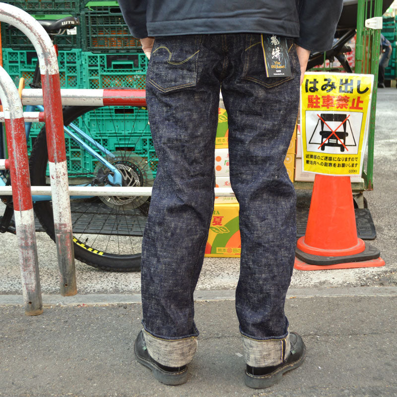 ONI DENIM "595-Kasuri" 17oz ONI Kasuri Denim Retro Style Loose Straight