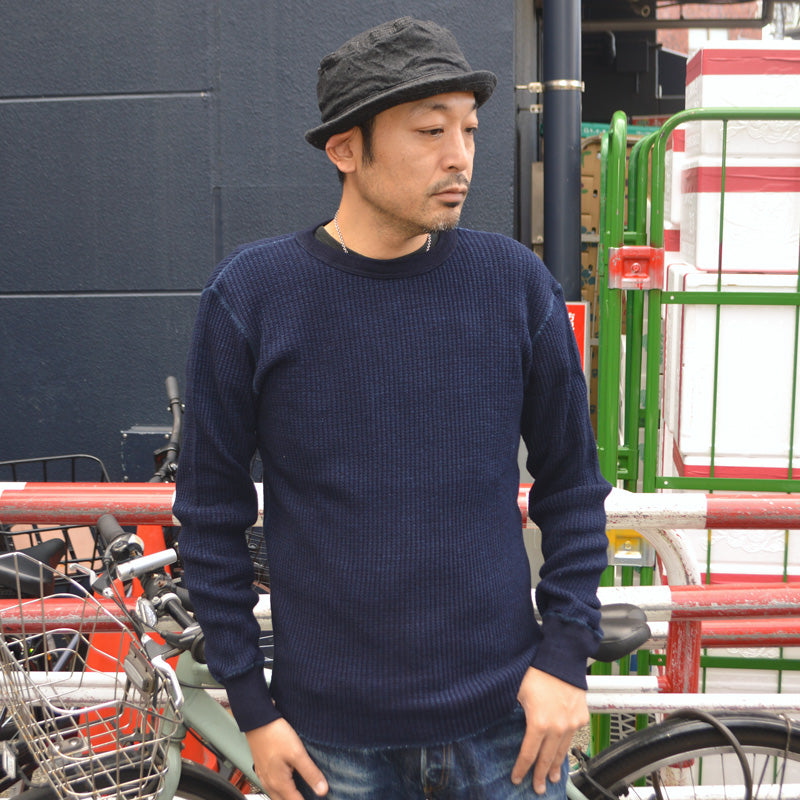 UES "60BW-I" Big Waffle T-Shirt Indigo