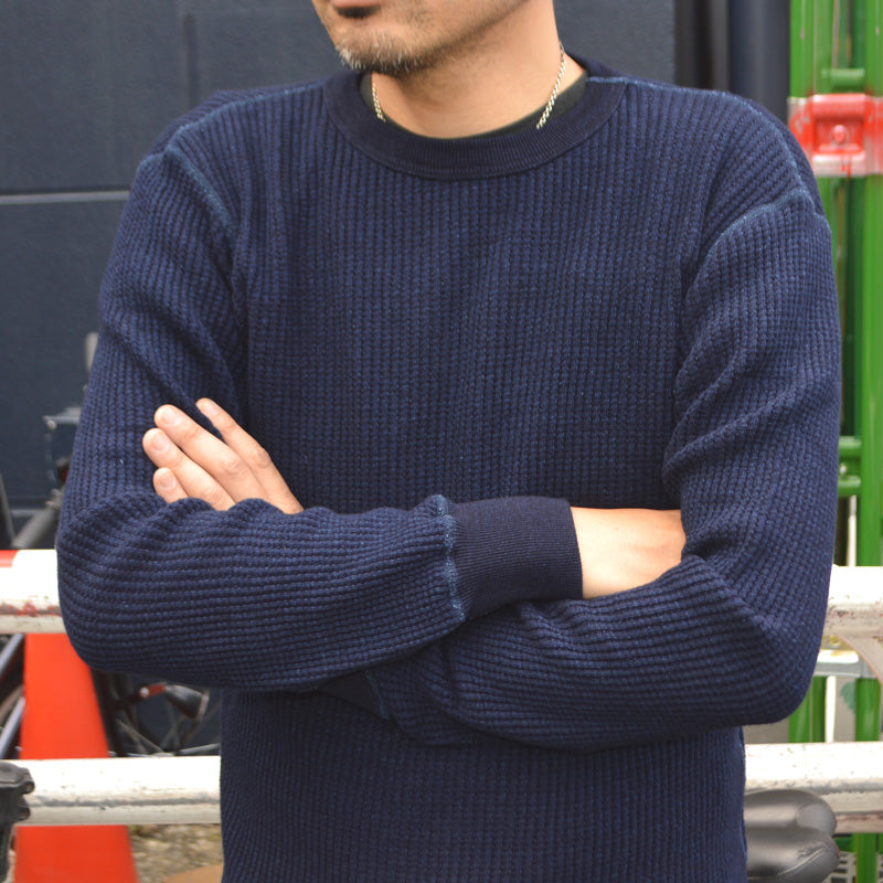 UES "60BW-I" Big Waffle T-Shirt Indigo