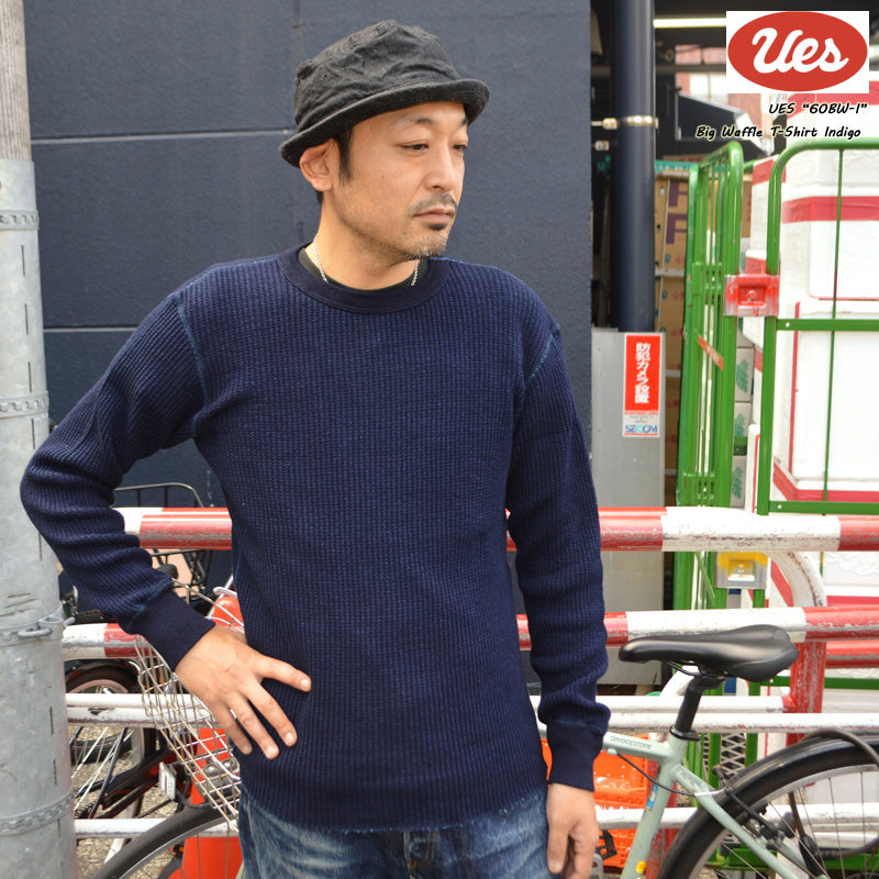 UES "60BW-I" Big Waffle T-Shirt Indigo