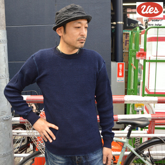 UES "60BW-I" Big Waffle T-Shirt Indigo