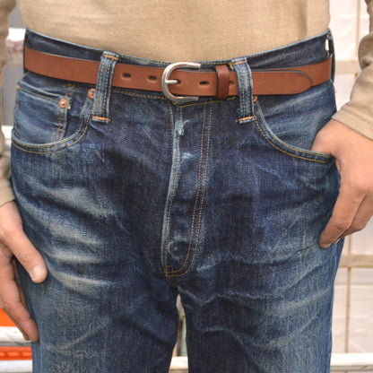 FULL COUNT ”6219” Oiled Leather Narrow Belt
