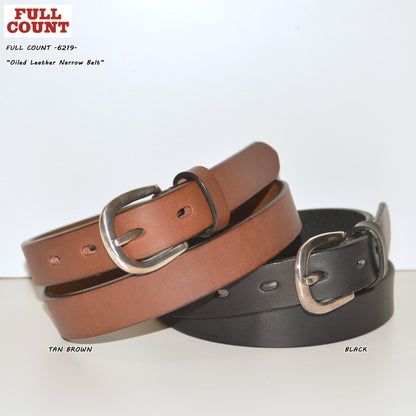 FULL COUNT ”6219” Oiled Leather Narrow Belt