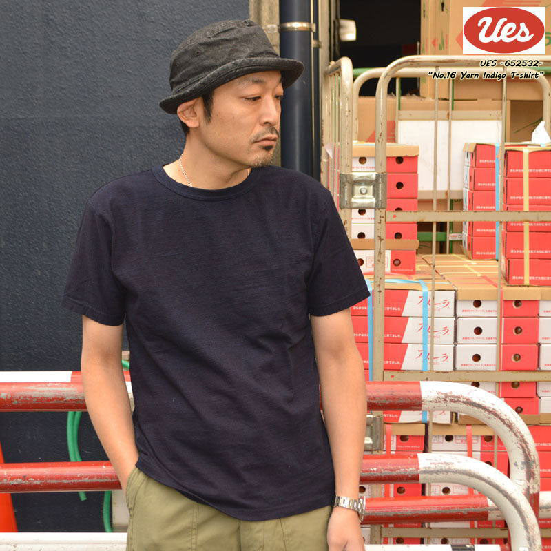 UES "652532" No.16 Yarn Indigo T-shirt