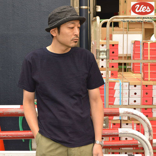 UES "652532" No.16 Yarn Indigo T-shirt