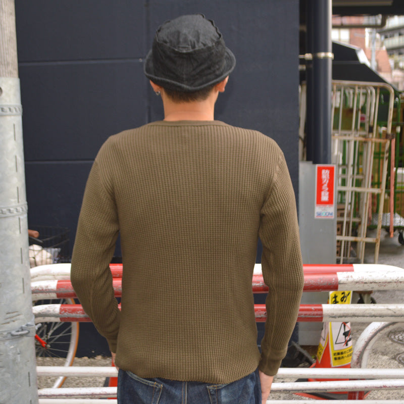 UES "66BW"Big Waffle Henley-Neck T-Shirt
