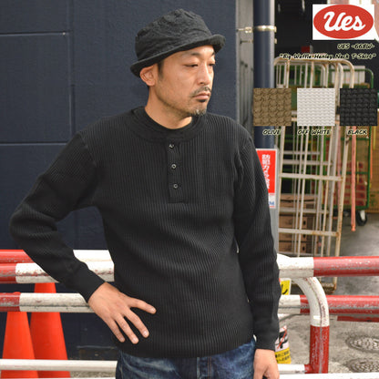 UES "66BW"Big Waffle Henley-Neck T-Shirt