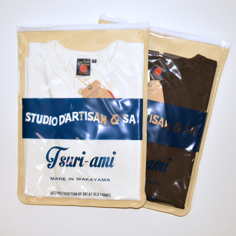 STUDIO D'ARTISAN "8213" Loopwheeled Henley Neck Pack T-Shirt