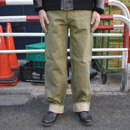ONI DENIM "822-OLD18" 18oz Olive Denim Super Wide Tapered
