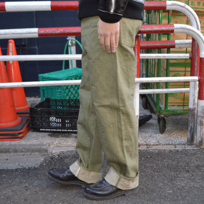 ONI DENIM "822-OLD18" 18oz Olive Denim Super Wide Tapered