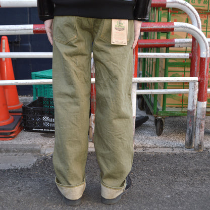 ONI DENIM "822-OLD18" 18oz Olive Denim Super Wide Tapered
