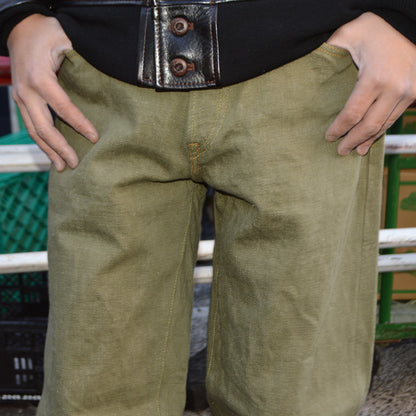 ONI DENIM "822-OLD18" 18oz Olive Denim Super Wide Tapered