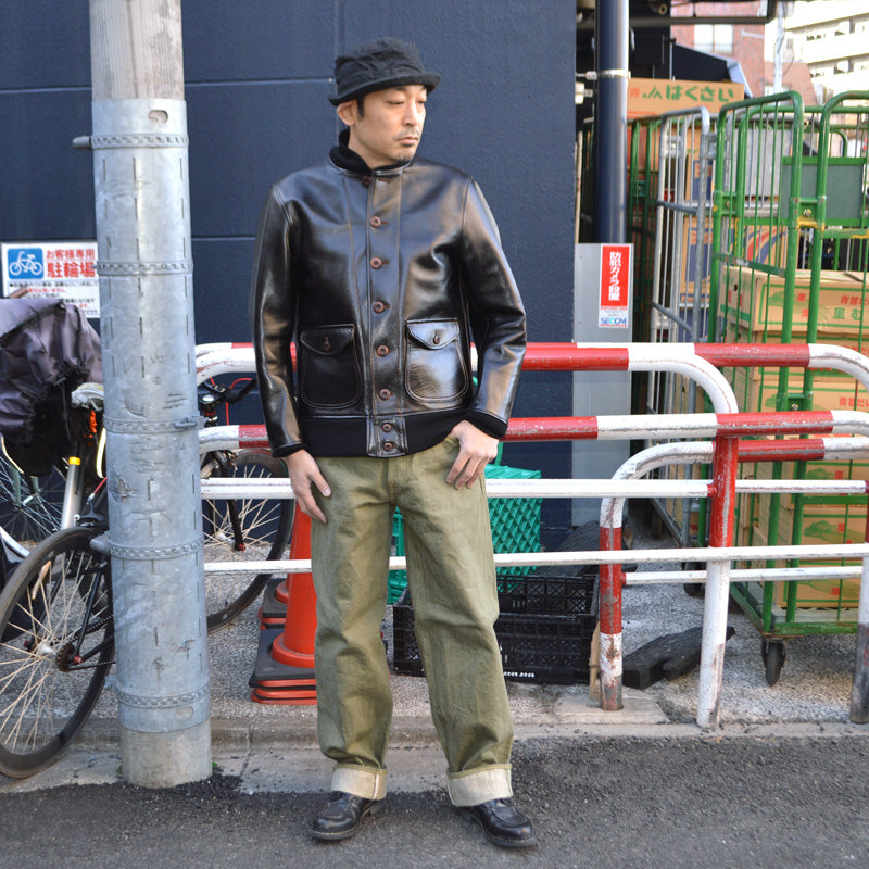 ONI DENIM "822-OLD18" 18oz Olive Denim Super Wide Tapered