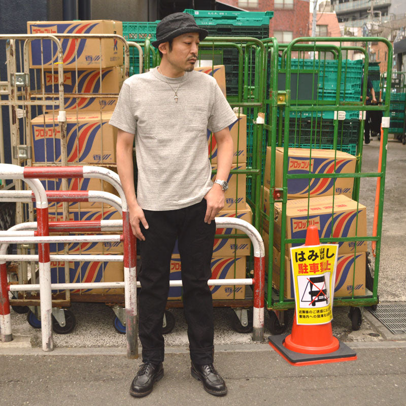 ONI DENIM "902CCD-BKBK" 15oz Crushed Concrete Denim Black×Black High Rize Relax Tapered