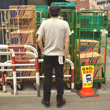 ONI DENIM "902CCD-BKBK" 15oz Crushed Concrete Denim Black×Black High Rize Relax Tapered
