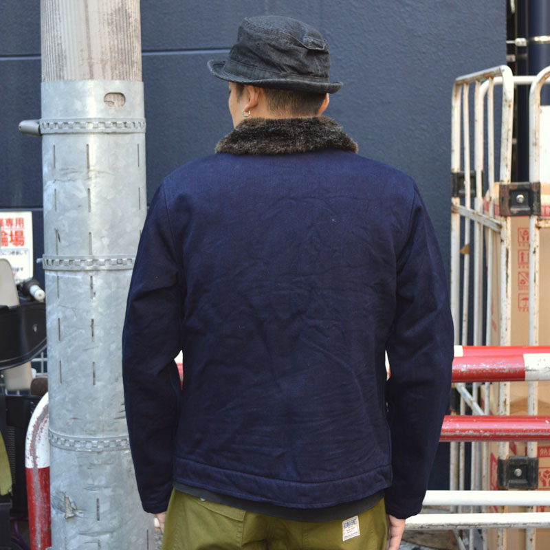 UES "915D-IDSH" SHORT LENGTH INDIGO TRICOTINE DECK JACKET