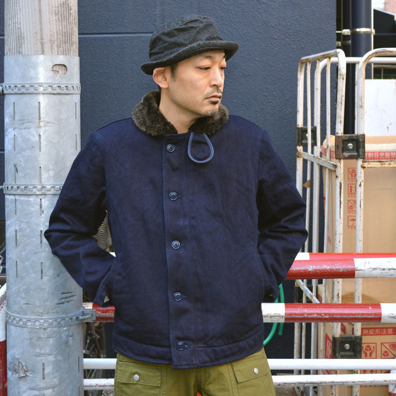 UES "915D-IDSH" SHORT LENGTH INDIGO TRICOTINE DECK JACKET