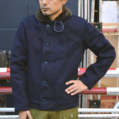 UES "915D-IDSH" SHORT LENGTH INDIGO TRICOTINE DECK JACKET