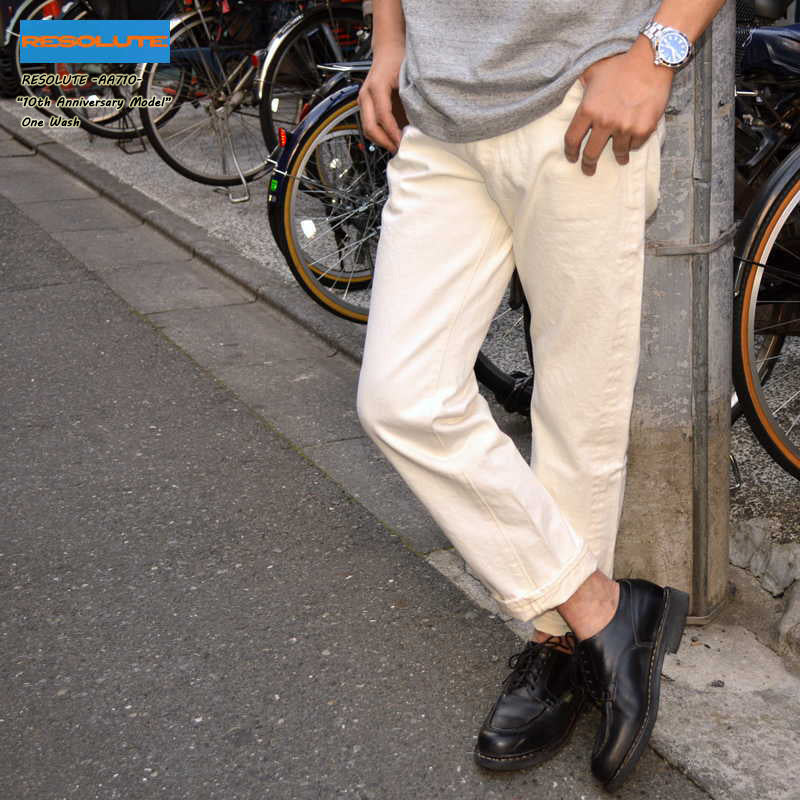 Black Friday!! 30%OFF!! RESOLUTE "AA710" 10th Anniversary White Jeans Tight Straight (66model)