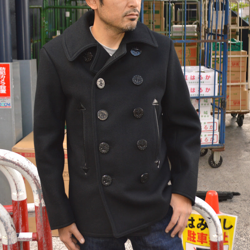 BUZZ RICKSON'S William Gibson Collection "BR12394" Type Black Pea Coat