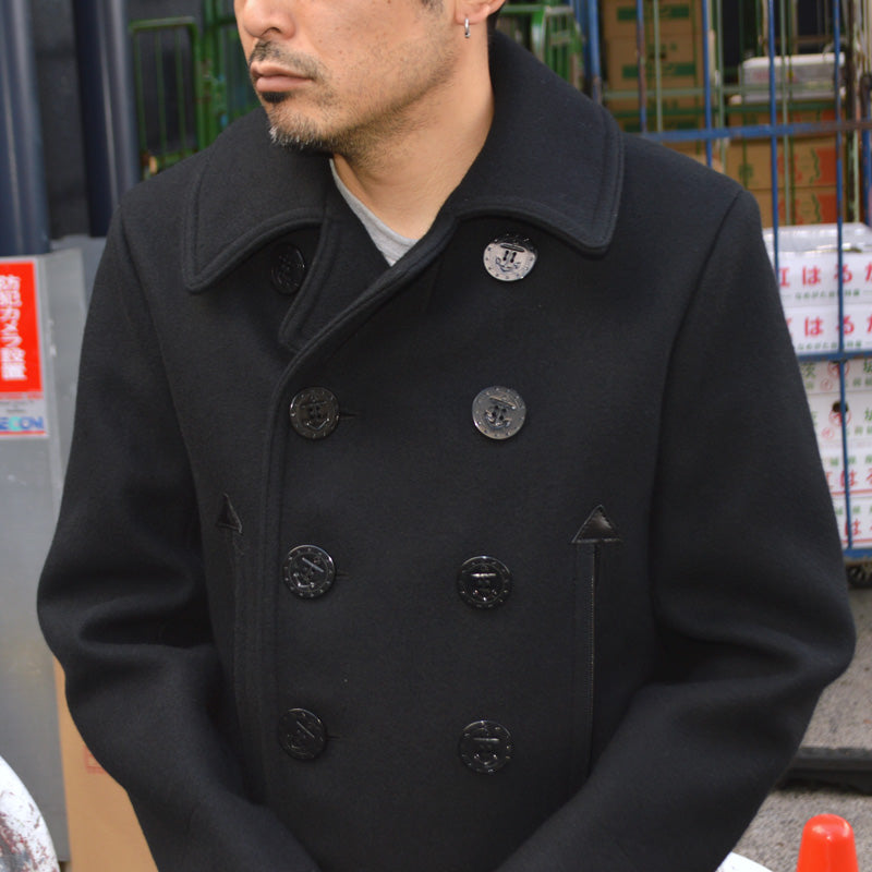 BUZZ RICKSON'S William Gibson Collection "BR12394" Type Black Pea Coat