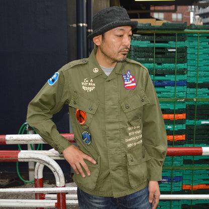 BUZZ RICKSON'S "BR15919" COAT, MAN'S COMBAT TROPICAL HAND EMBROIDERY