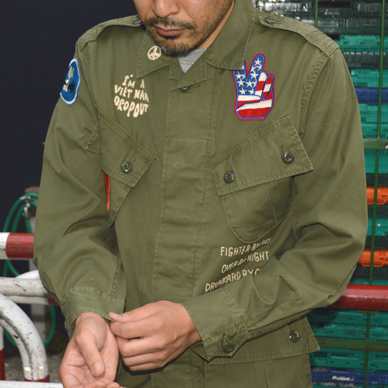 BUZZ RICKSON'S "BR15919" COAT, MAN'S COMBAT TROPICAL HAND EMBROIDERY