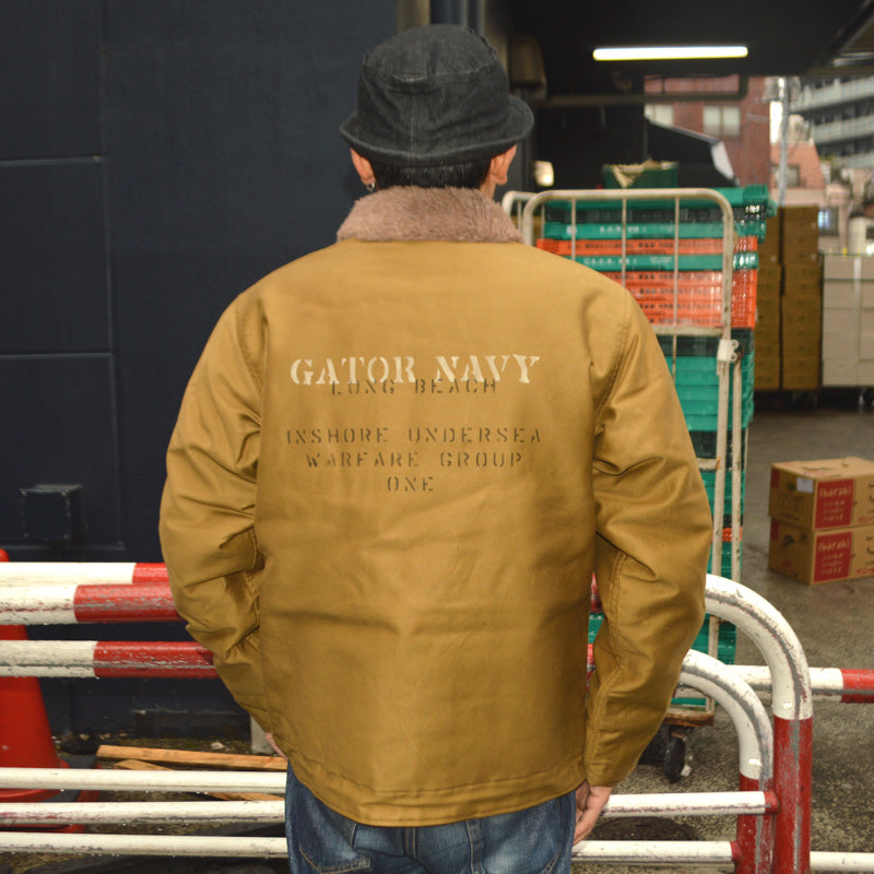 BUZZ RICKSON'S  "BR16014" N-1 KHAKI "NAVAL CLOTHING DEPOT DEMOTEX-ED" GATOR NAVY