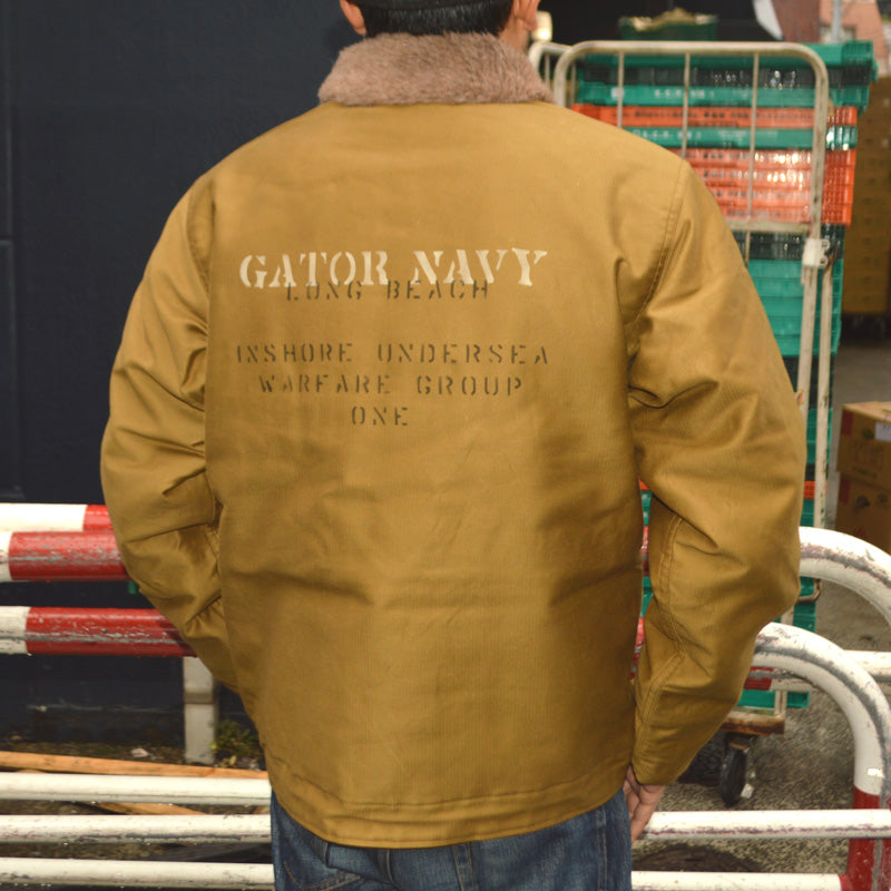 BUZZ RICKSON'S  "BR16014" N-1 KHAKI "NAVAL CLOTHING DEPOT DEMOTEX-ED" GATOR NAVY