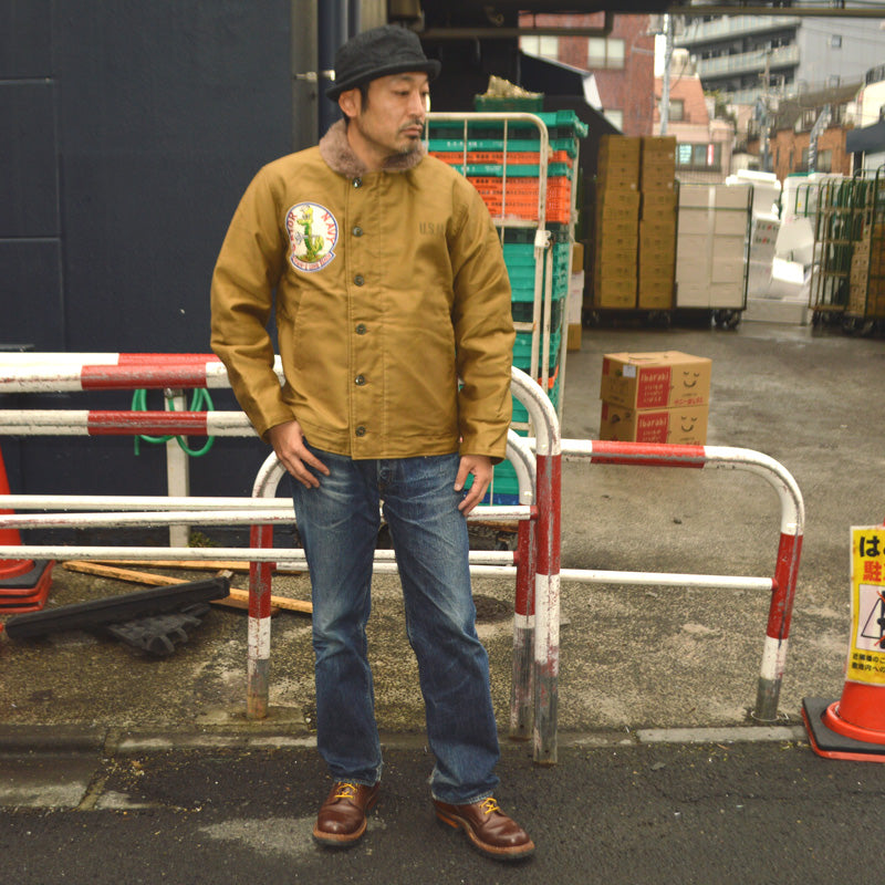 BUZZ RICKSON'S  "BR16014" N-1 KHAKI "NAVAL CLOTHING DEPOT DEMOTEX-ED" GATOR NAVY