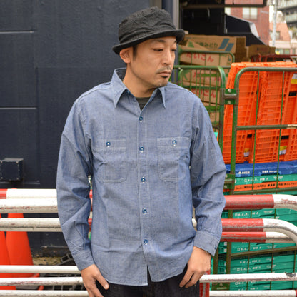 BUZZ RICKSON'S "BR25995" BLUE CHAMBRAY WORK SHIRT