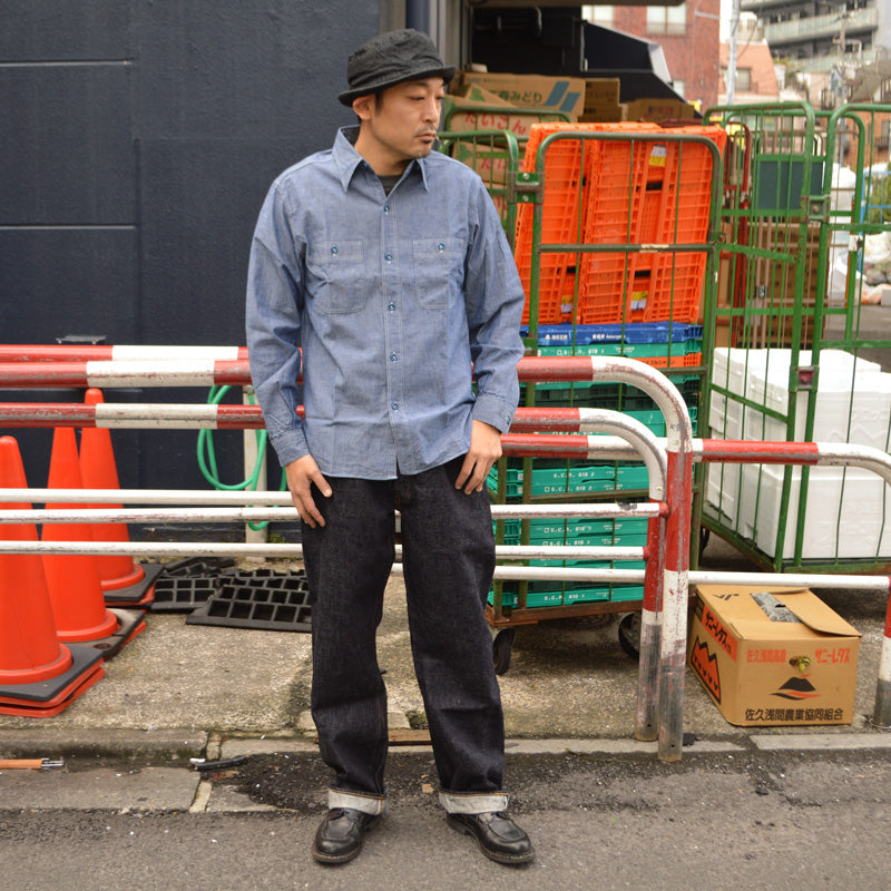 BUZZ RICKSON'S "BR25995" BLUE CHAMBRAY WORK SHIRT