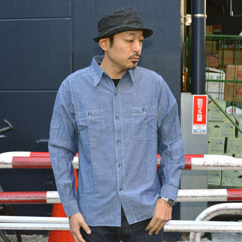 BUZZ RICKSON'S "BR25995" BLUE CHAMBRAY WORK SHIRT