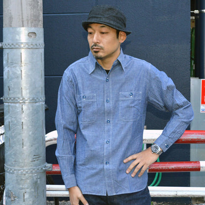 BUZZ RICKSON'S "BR25995" BLUE CHAMBRAY WORK SHIRT