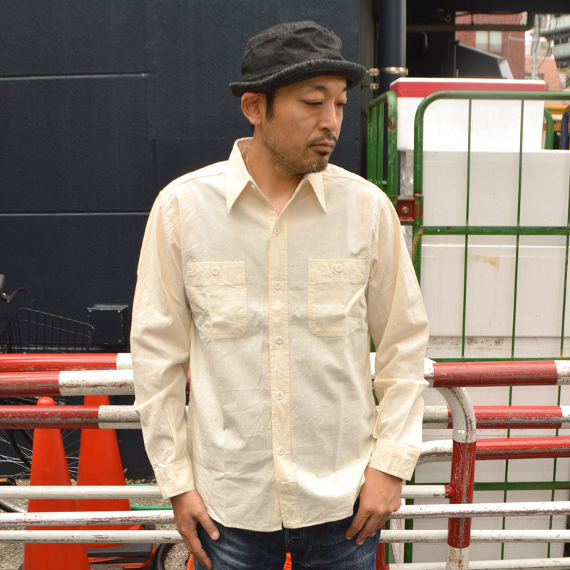 BUZZ RICKSON'S "BR25996" WHITE CHAMBRAY WORK SHIRT