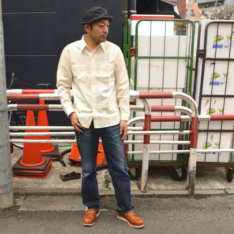 BUZZ RICKSON'S "BR25996" WHITE CHAMBRAY WORK SHIRT
