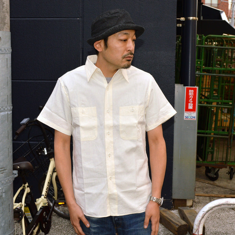 BUZZ RICKSON'S "BR35857" WHITE CHAMBRAY WORK SHIRT