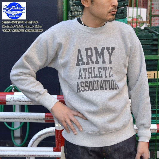 BUZZ RICKSON'S "BR69431" HORIZONTAL KNITTING SWEAT SWEAT SHIRT “ARMY ATHLETIC ASSOCIATION”