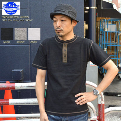 BUZZ RICKSON'S "BR79192" Slub Yarn Henley Neck T-Shirt