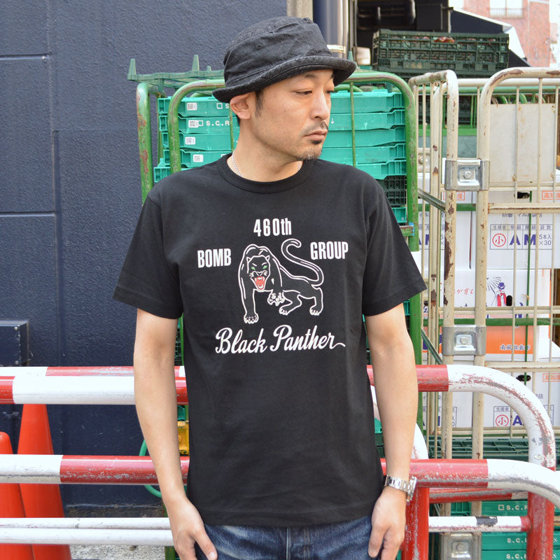 BUZZ RICKSON'S "BR79575" Government Issue T-shirt 460th Bomb. SQ. Black Panther