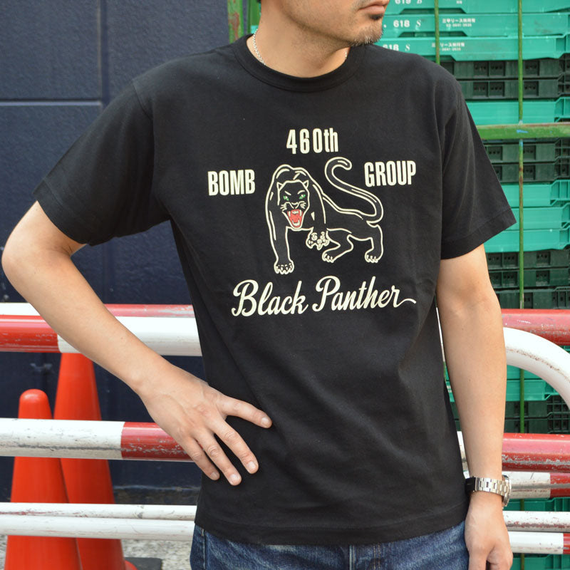 BUZZ RICKSON'S "BR79575" Government Issue T-shirt 460th Bomb. SQ. Black Panther