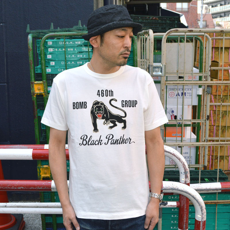 BUZZ RICKSON'S "BR79575" Government Issue T-shirt 460th Bomb. SQ. Black Panther