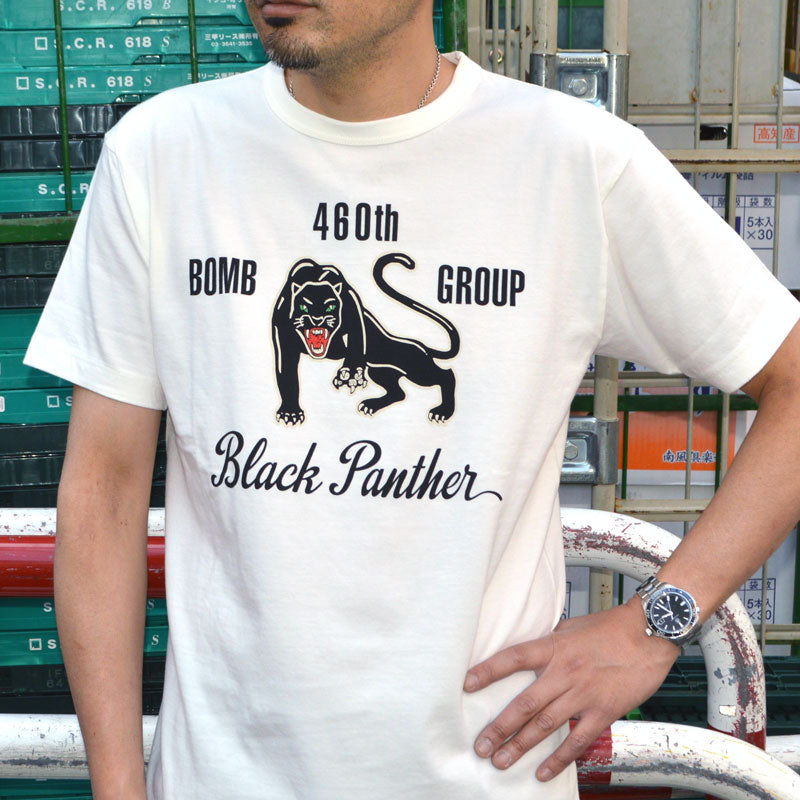 BUZZ RICKSON'S "BR79575" Government Issue T-shirt 460th Bomb. SQ. Black Panther