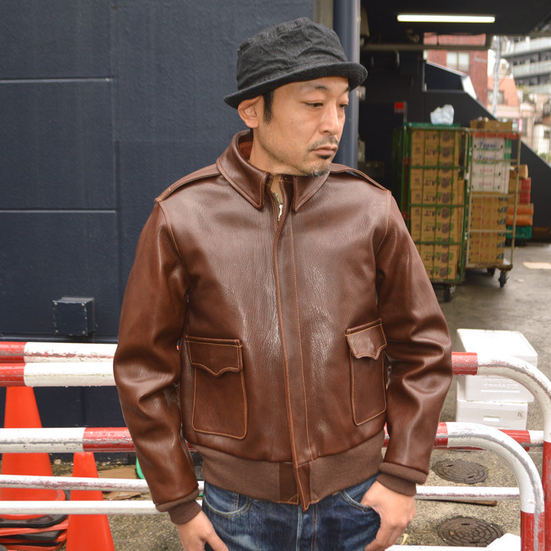 BUZZ RICKSON'S "BR80686 " Type A-2 “BUZZ RICKSON CLOTHING CO. CONTRACT No.18091 GOAT SKIN”