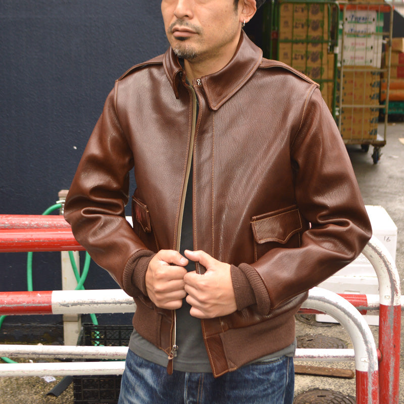 BUZZ RICKSON'S "BR80686 " Type A-2 “BUZZ RICKSON CLOTHING CO. CONTRACT No.18091 GOAT SKIN”